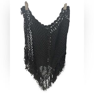 Seduction Black Crochet Fringe Skirt | One Size | Boho Festival